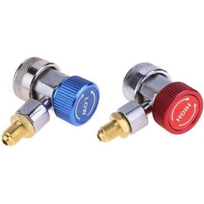 Quick connectors for car air conditioning, 2 pieces, for R134A high and low pressure air conditioning systems