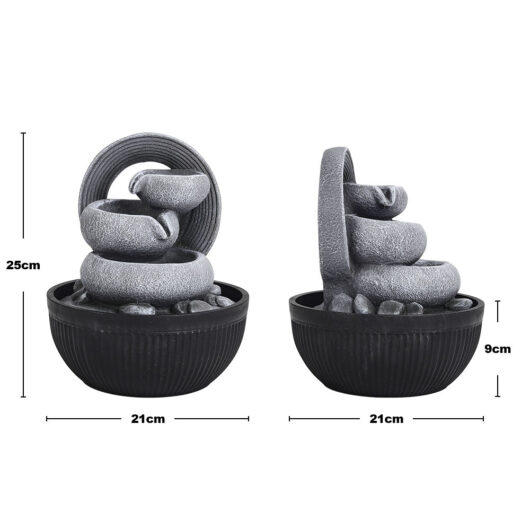 Resin Cascading Water Fountain with LED Light