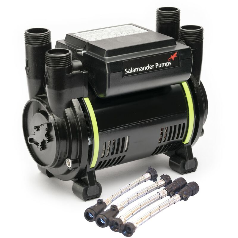 Salamander Pumps - Salamander CT50+ xtra 1.5 Bar Positive Twin Shower Pump +Iso Hoses CT50PLUS xtra
