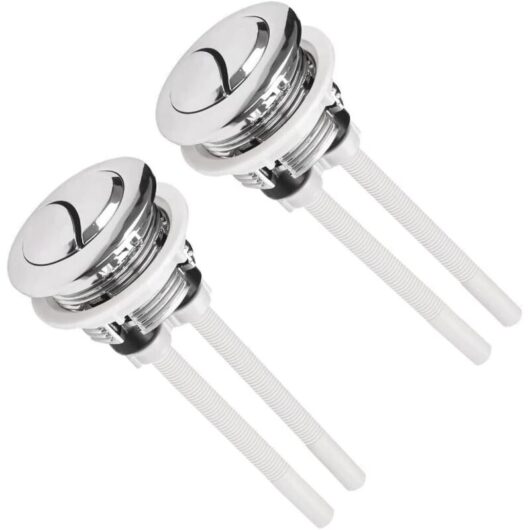 Set of 2 universal push buttons for toilet cisterns - 38 mm - Dual flush - Pop-up button - Standard dual flush button