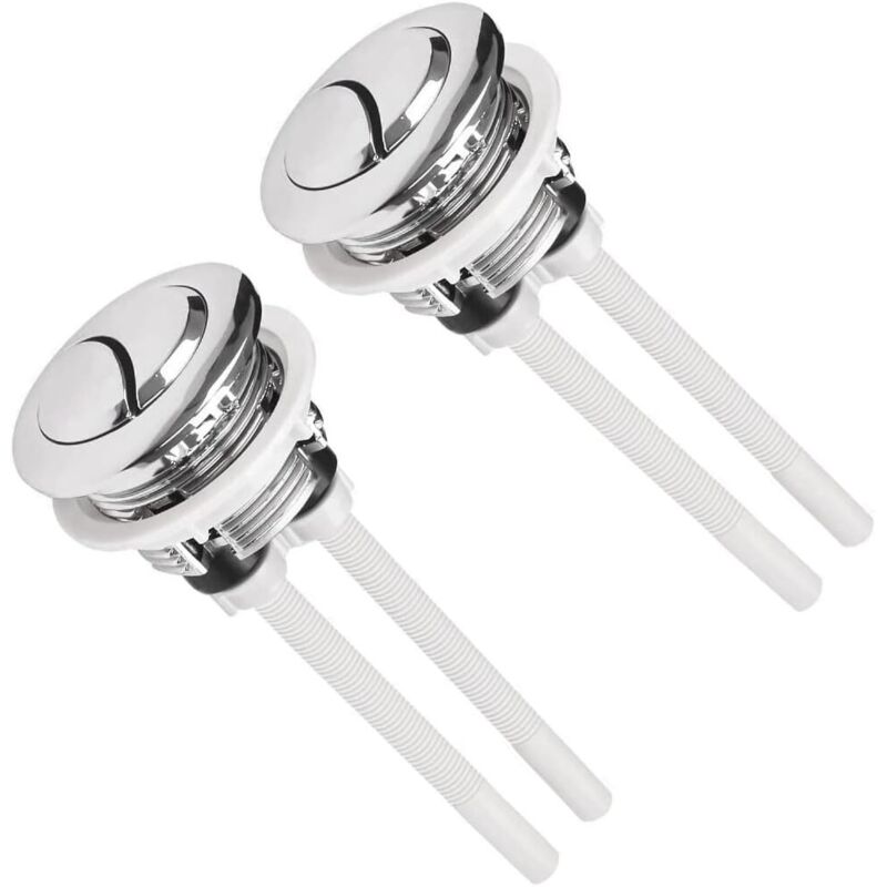 Set of 2 universal push buttons for toilet cisterns - 38 mm - Dual flush - Pop-up button - Standard dual flush button