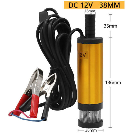 Small submersible oil absorption pump, 12V diesel pump, 38mm submersible pump, hydroelectric power pump, DC fuel pump, submersible pump