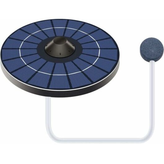 Solar pond aerator, oxygen pump with air hose and air stone, floating pool aerator, aquarium oxygenator