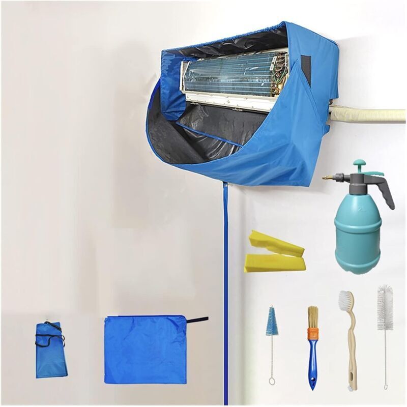 Split 1-3P Air Conditioner Cleaning Cover with High Pressure Water Gun Cleaning Kit Wall Mounted Air Conditioner Cleaning Kit (Color: Kit 1, Size: