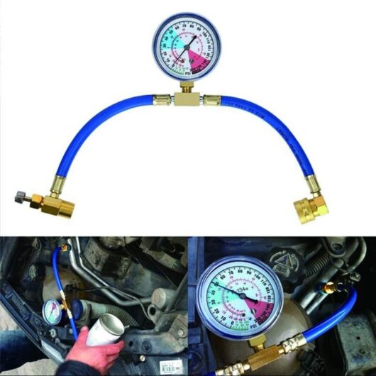 Tinor - R134A a/c Recharge Hose Kit with Measuring Gauge for Car Air Conditioning Refrigerant Liquid