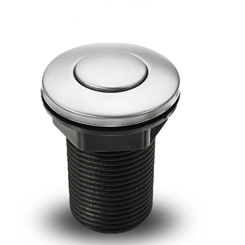 Total Clearance Pneumatic Push Button Switch for Bathtub, Spa, Waste, Waste, Black, 34 mm