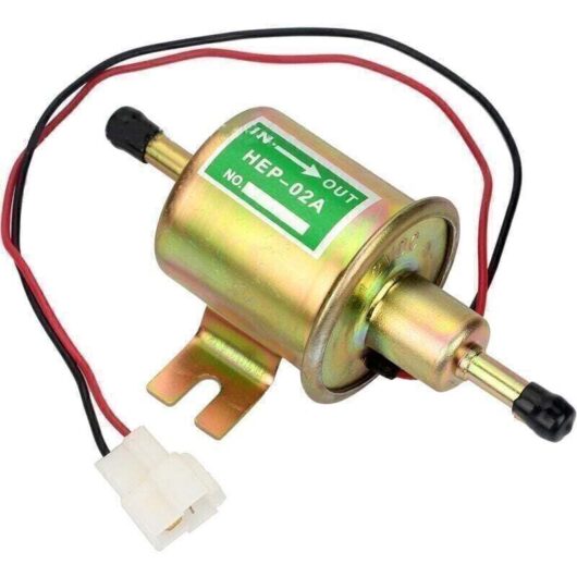Universal 12V Electric Fuel Pump for Gasoline and Diesel, HEP-02A, Low Pressure, OEM, for Most Cars, Carburetors, Motorcycles, and ATVs