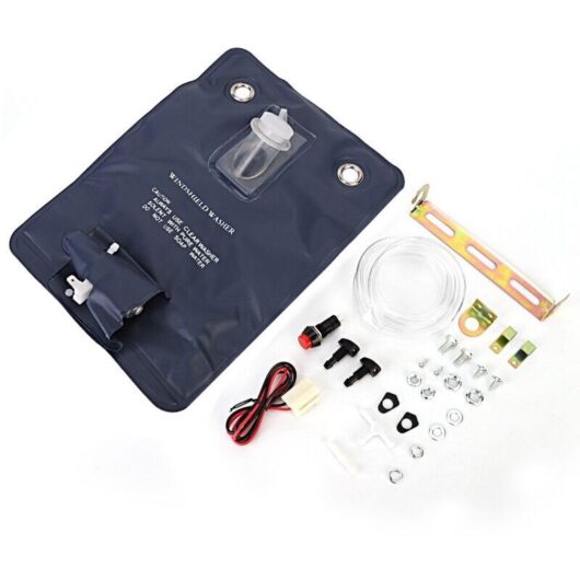 Universal 12V windshield washer pump, with bottle bag, Kit suitable for classic cars 151286776374