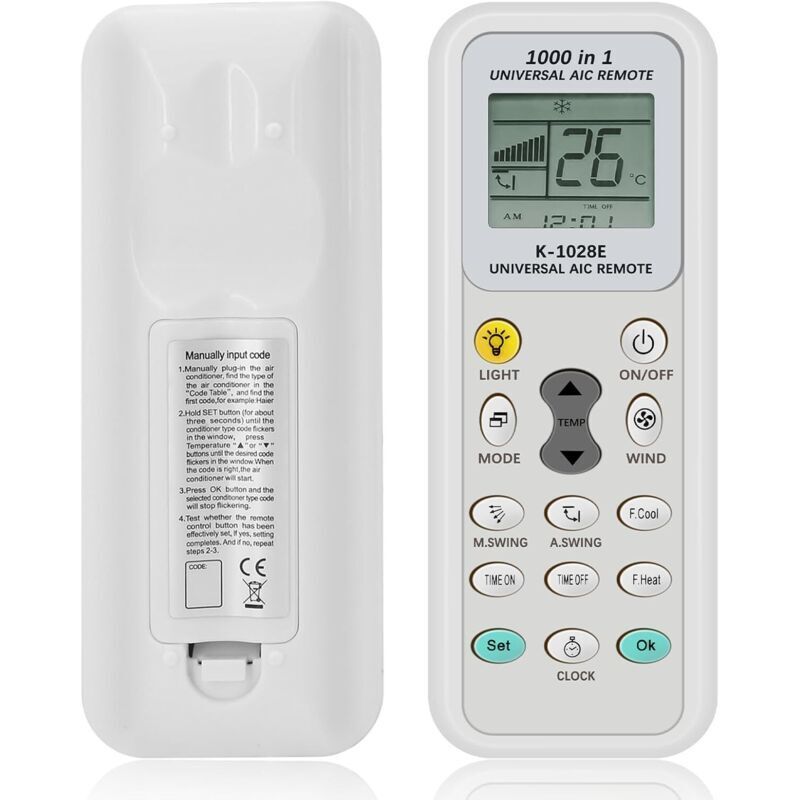 Universal Air Conditioner Remote Control, Compatible with Gree, Beauty, Xiaomi, Haier, Toshiba, Panasonic and other Air Conditioner Brands