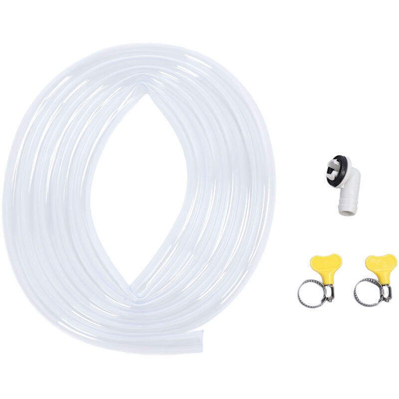 Universal Drainage Kit for Portable Air Conditioners - 10-Foot PVC Hose with Connector and Clamp - Compatible with All Models