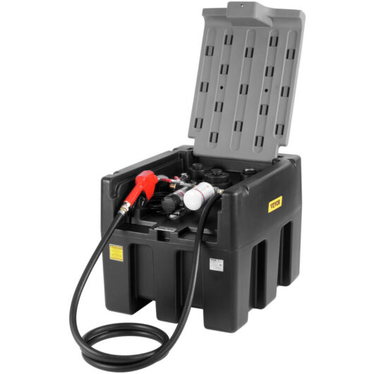 VEVOR Portable Diesel Tank, 58 Gallon, 10.6 GPM Flow Rate, Diesel Fuel Tank with 12V Electric Transfer Pump, 13.1 ft Hose, Auto Fueling Nozzle,