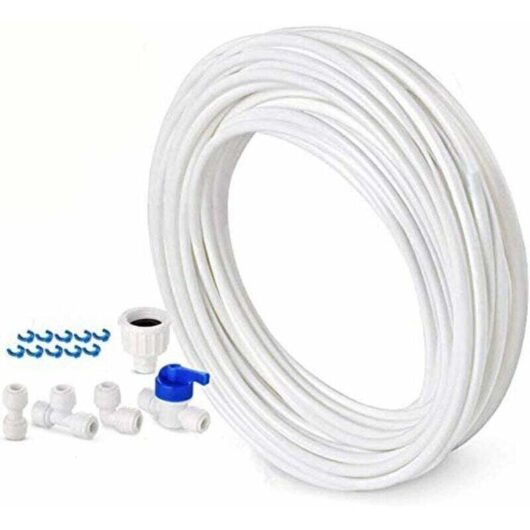 Water supply hose - 10 m - Connection kit for European style double door refrigerator - 6.3 mm diameter