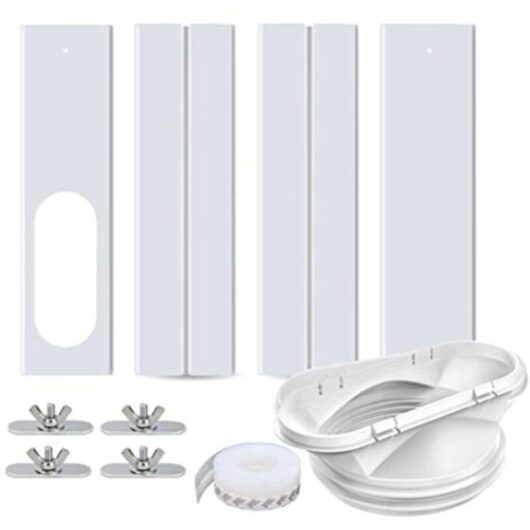 Window kit portable air conditioners, adjustable window seal air conditioners, sliding ac window ventilation kit, adjustable window seal plate,