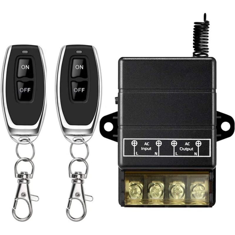 Wireless Remote Control Switch for AC 110V 240V Security System, 328ft Range, Barrier Curtain Pump