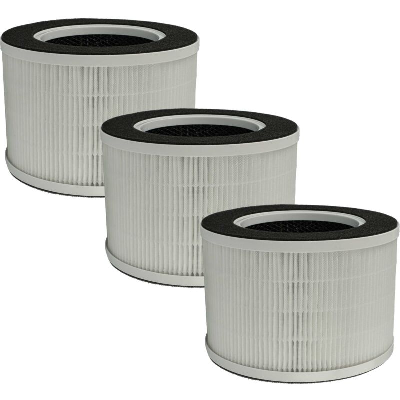 vhbw 3x Air Filter compatible with Medion 50065868 Air Purifier - Combi Filter Pre Filter + HEPA + Activated Carbon