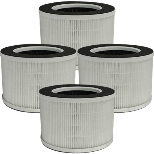 vhbw 4x Air Filter Replacement for Medion 50065982 for Air Purifier - Combi Filter Pre Filter + HEPA + Activated Carbon