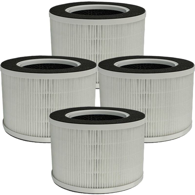 vhbw 4x Air Filter Replacement for Medion 50065982 for Air Purifier - Combi Filter Pre Filter + HEPA + Activated Carbon