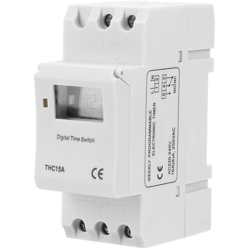 16A Weekly Digital Timer - DIN Rail Programmable Switch for Smart Electrical Control