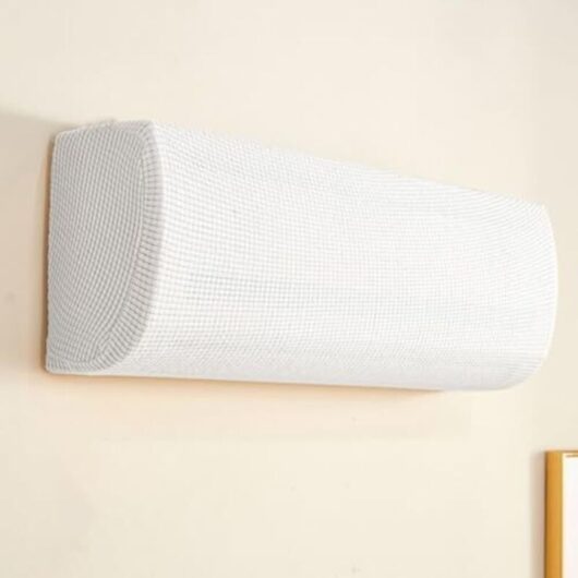 2-Piece Elastic Air Conditioner Cover, Protective Air Conditioner Cover, Interior Air Conditioner Cover, Air Conditioner Dust Cover (Universal, White)