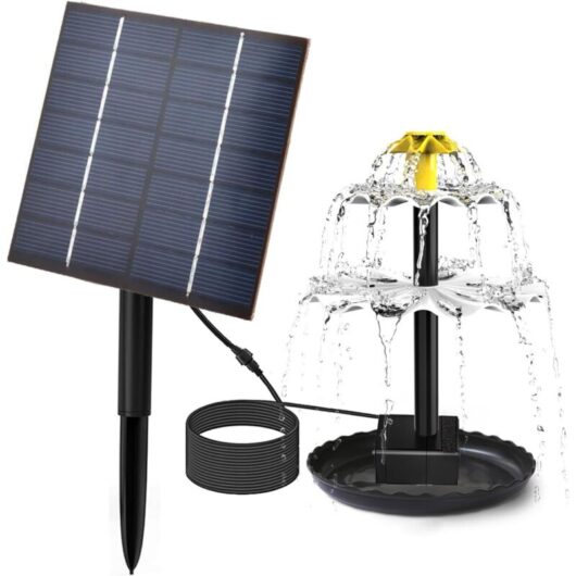 4W 3-Level Solar Fountain - Decorative Pump for Garden, Patio, Pond, and Bird Bath