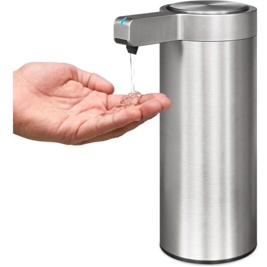 Automatic Stainless Steel Soap Dispenser with Infrared Sensor, IPX5 Waterproof Electric Soap Dispenser, USB-C Motion Rechargeable (Brushed Silver)