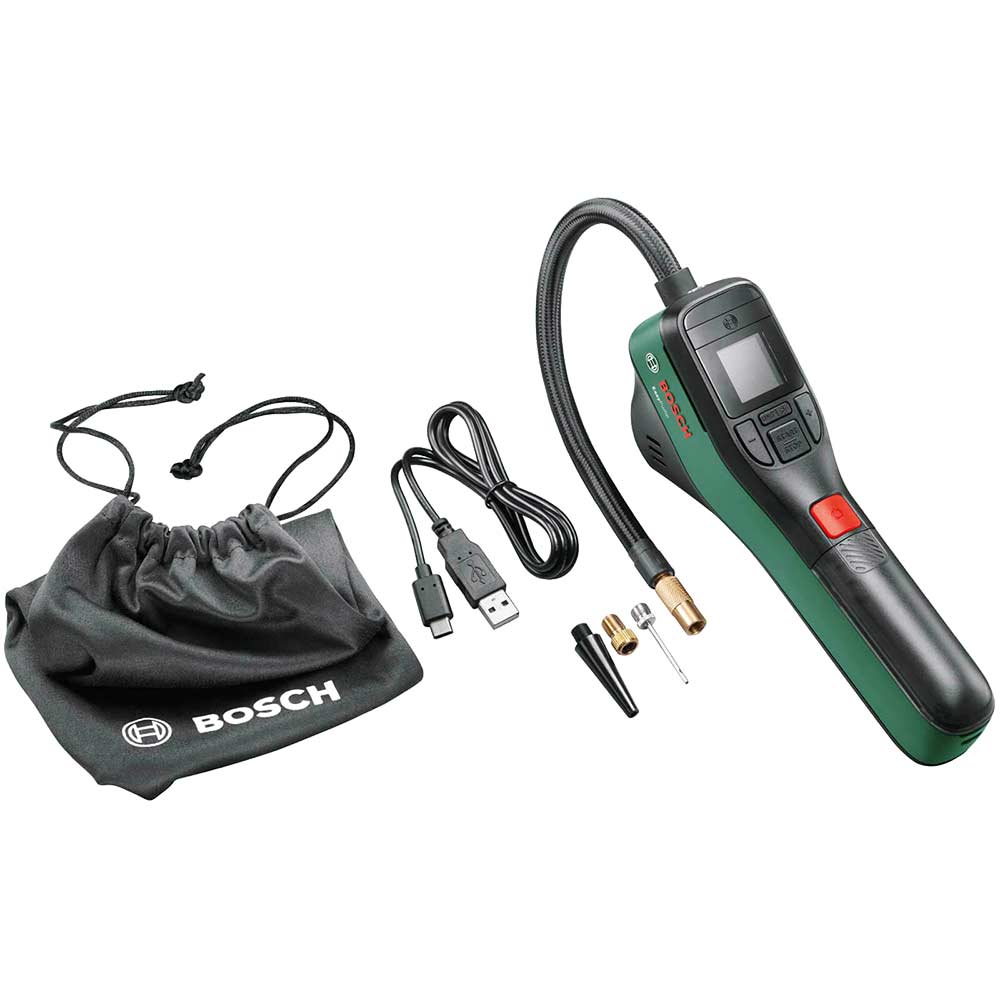 Bosch EASYPUMP 3.6v Cordless Air Pump with Light 1 x 3ah Integrated Li-ion Battery Charger Bag