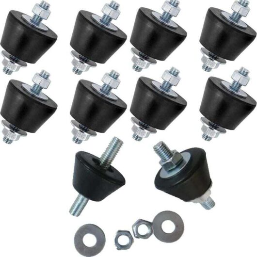 Mute Block M8 for air conditioning Anti-vibration feet With nut and washer Pack of 8 Mute Blocks M8 Wall mounting For reversible wall brackets for