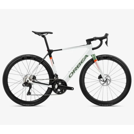 Orbea Gain M20i Electric Road Bike 2023 White Chic/Metallic Green Artichoke