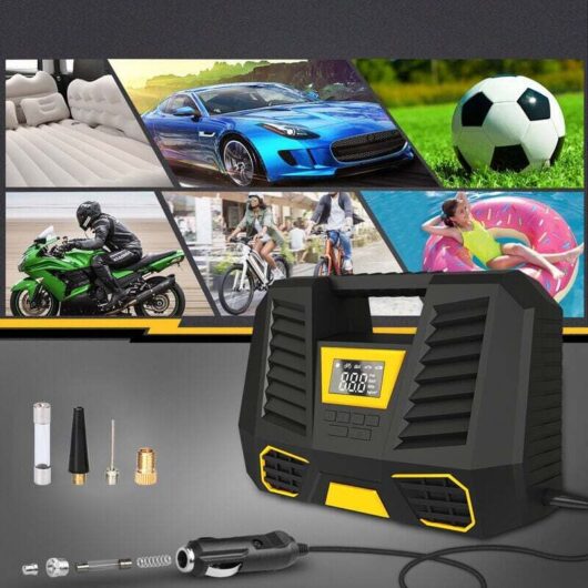 Portable Battery-Powered Air Compressor, 6000mAh Fast Inflation Air Compressor, 12V Car Compressor, Mini Car Tire Inflator with LED Light, Tire Pump