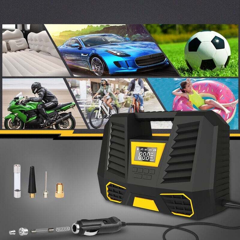 Portable Battery-Powered Air Compressor, 6000mAh Fast Inflation Air Compressor, 12V Car Compressor, Mini Car Tire Inflator with LED Light, Tire Pump