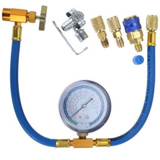 R134a charging pipe to the refrigerator - with Gau conditioning unit - Refrt R134a can be connected to R-12