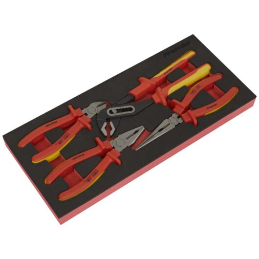 Sealey 4 Piece VDE Insulated Pliers Set in Module Tray