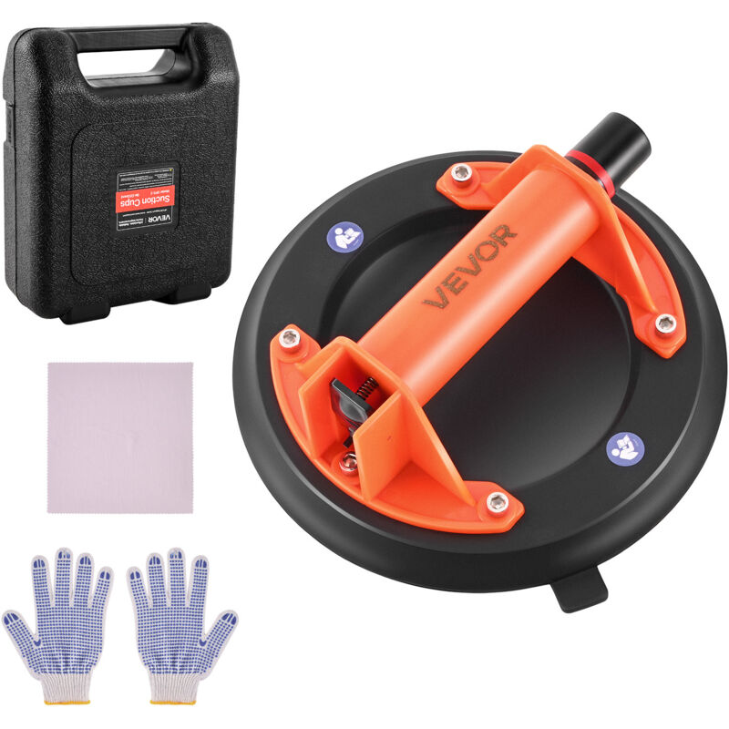VEVOR Vacuum Suction Cup, 203 mm Vacuum Glass Lifter with ABS Handle, 180 kg Max Lifting Capacity Tile Suction Cup Tool with Carrying Case for